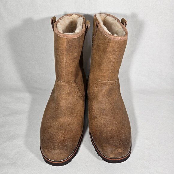 UGG Australia STONEMAN Sheepskin Stout Leather Waterproof Boots Men's US Size 15 - Picture 4 of 17